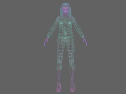 Pretty classic woman V28432 Modèle 3D