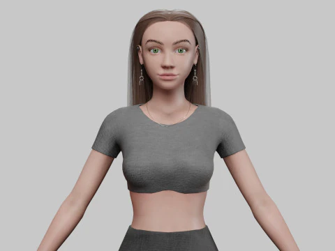 Pretty cool woman V29591 3D Model