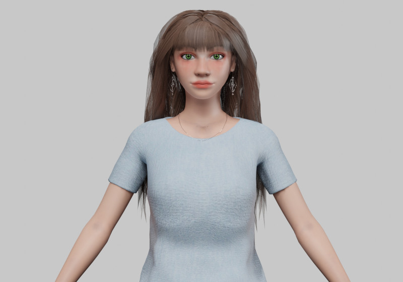 Pretty cute woman V33792 Model 3D .c4d .max .obj .3ds .fbx .stl .blend 