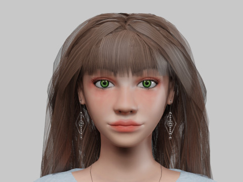 Pretty cute woman V33792 Model 3D