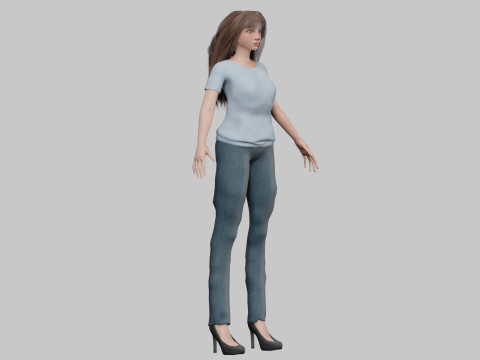 Pretty cute woman V33792 Model 3D