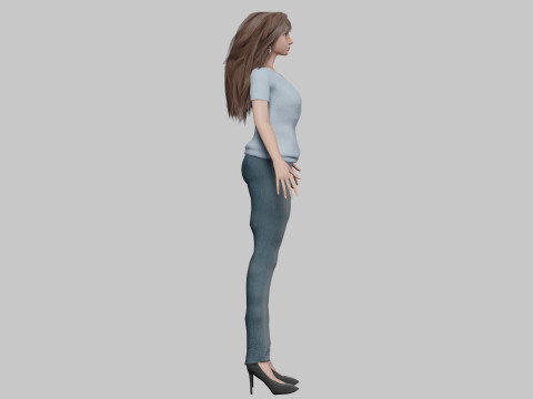Pretty cute woman V33792 Model 3D
