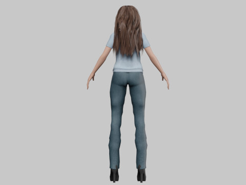 Pretty cute woman V33792 Model 3D