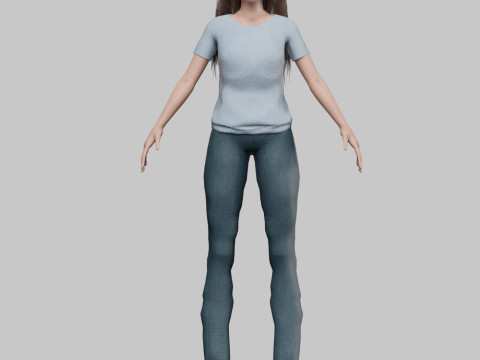 Pretty cute woman V33792 Model 3D