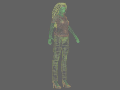 Pretty cute woman V33792 Model 3D