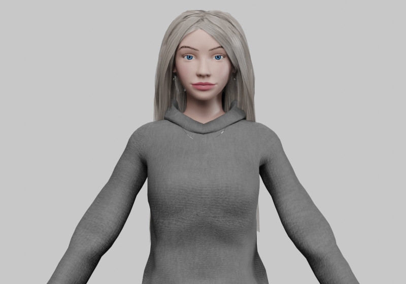 Pretty stylized woman V32401 3D Модель .c4d .max .obj .3ds .fbx .stl .blend 