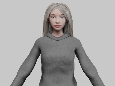Pretty stylized woman V32401 3D Model