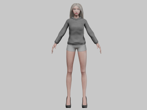 Pretty stylized woman V32401 3D Модель