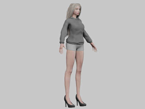 Pretty stylized woman V32401 3D Модель