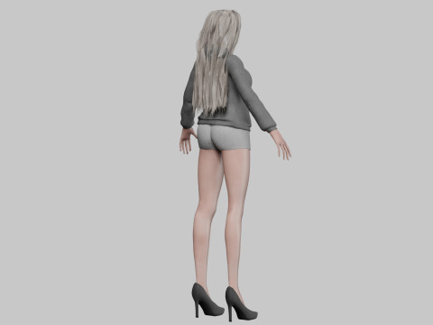 Pretty stylized woman V32401 3D Модель
