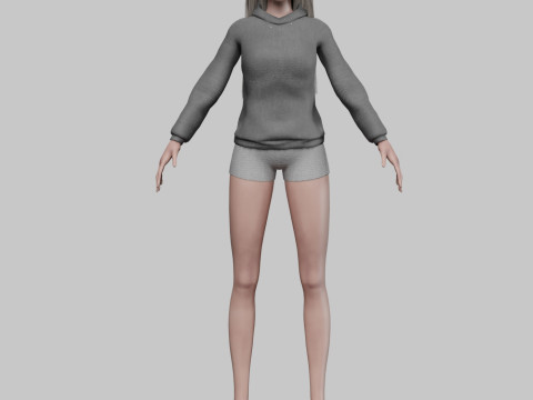 Pretty stylized woman V32401 3D Модель