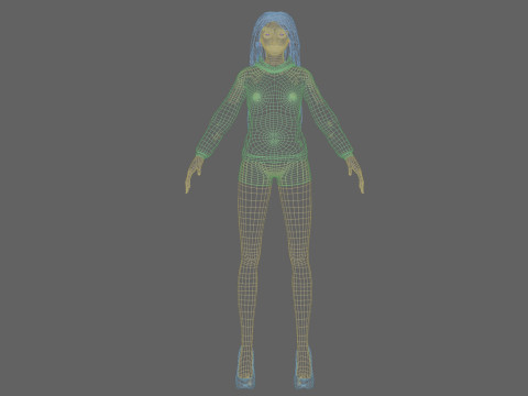 Pretty stylized woman V32401 3D Модель