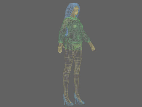 Pretty stylized woman V32401 3D Модель