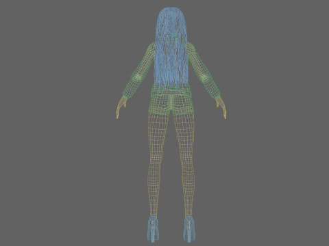 Pretty stylized woman V32401 3D Модель