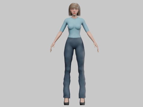 Standard cute woman V27984 Modèle 3D