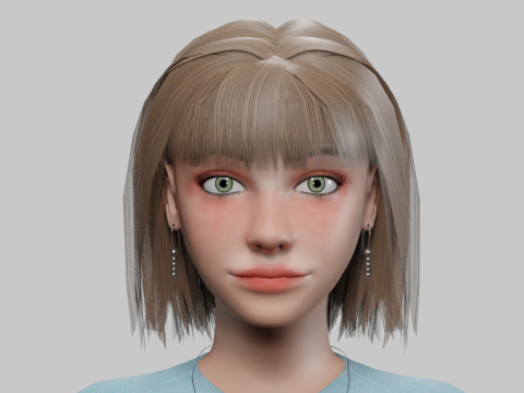 Standard cute woman V27984 Modèle 3D