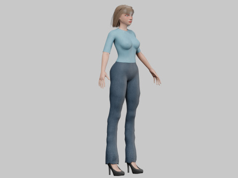 Standard cute woman V27984 Modèle 3D