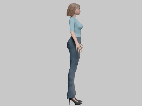 Standard cute woman V27984 Modèle 3D