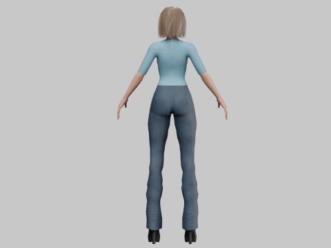 Standard cute woman V27984 Modèle 3D