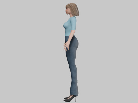 Standard cute woman V27984 Modèle 3D