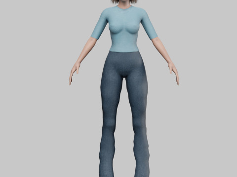 Standard cute woman V27984 Modèle 3D