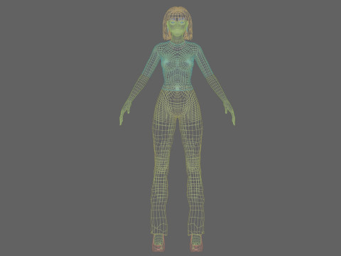 Standard cute woman V27984 Modèle 3D