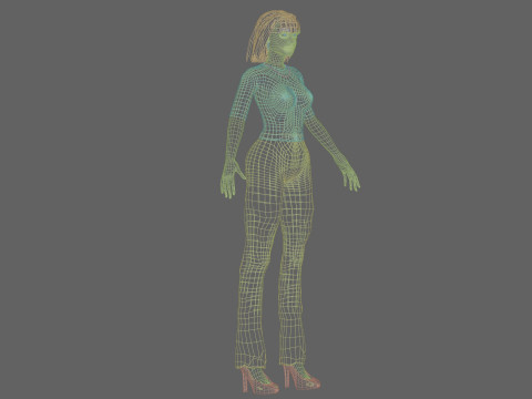 Standard cute woman V27984 Modèle 3D