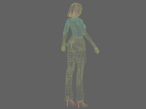 Standard cute woman V27984 Modèle 3D