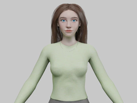 Standaard mooie vrouw V30473 3D Model