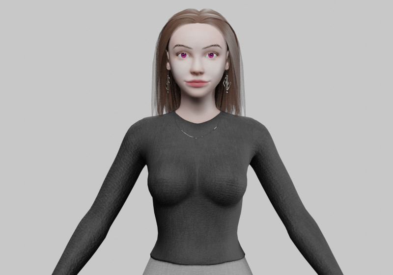 Standard sweet woman V27939 3D Модель .c4d .max .obj .3ds .fbx .stl .blend 