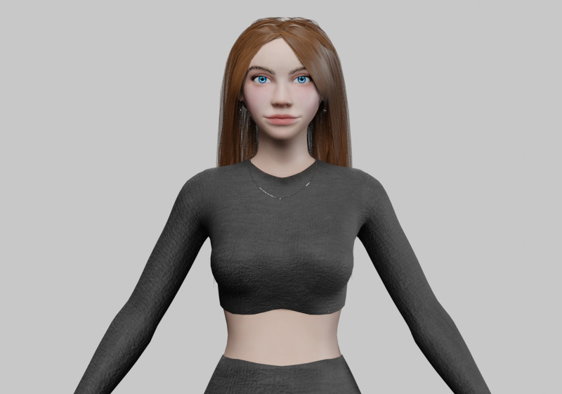 Stylized cute woman V30826 Modelo 3D .c4d .max .obj .3ds .fbx .stl .blend 