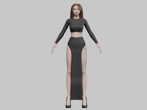 Stylized cute woman V30826 Modelo 3D