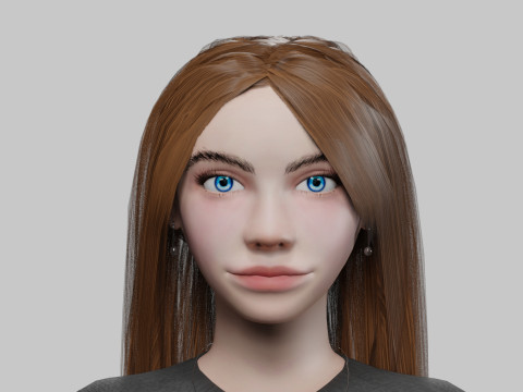 Stylized cute woman V30826 Modelo 3D