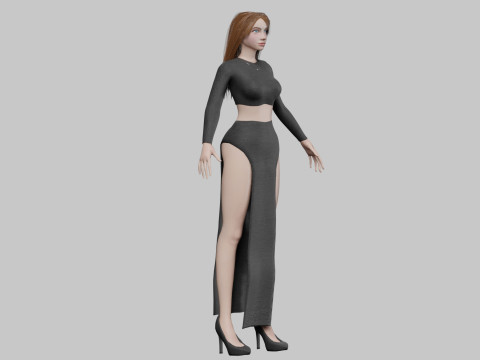 Stylized cute woman V30826 Modelo 3D