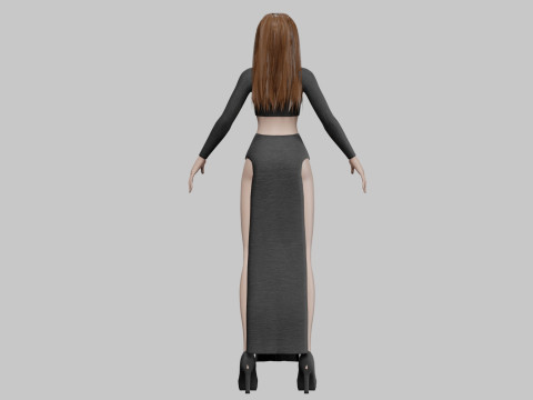 Stylized cute woman V30826 Modelo 3D
