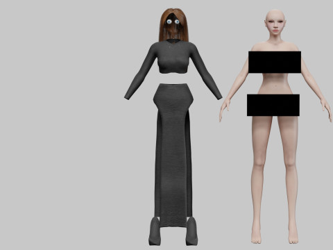 Stylized cute woman V30826 Modelo 3D
