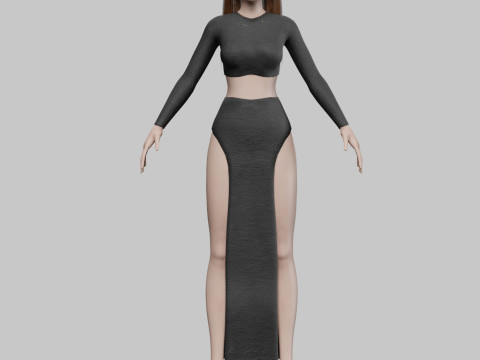 Stylized cute woman V30826 Modelo 3D