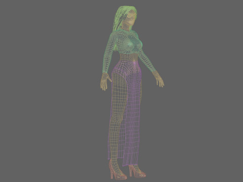 Stylized cute woman V30826 Modelo 3D