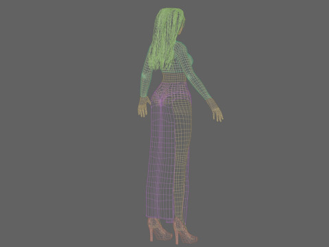 Stylized cute woman V30826 Modelo 3D