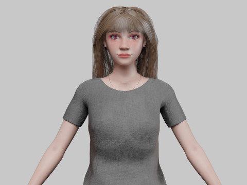 Stylized pretty woman V30698 3D Model