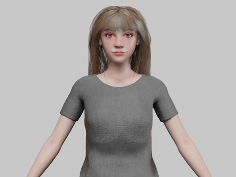 Стилизованная красивая женщина V30698 3D Модель