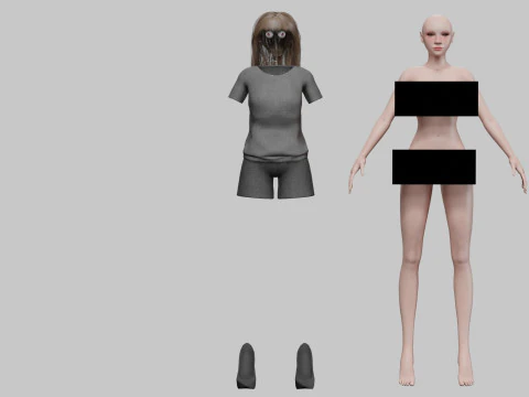 Stylized pretty woman V30698 3D Model