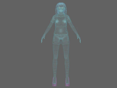 Stylized pretty woman V30698 3D Model