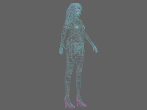 Stylized pretty woman V30698 3D Model