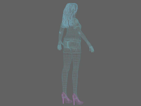 Stylized pretty woman V30698 3D Model
