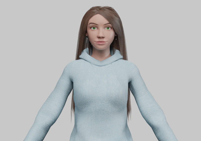 Stylized sweet woman V32800 3D Model .c4d .max .obj .3ds .fbx .stl .blend 