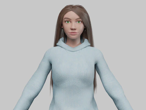 Stylizowana słodka kobieta V32800 Model 3D