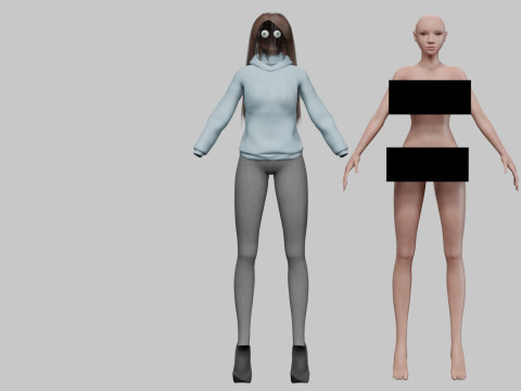 Stylized sweet woman V32800 3D Model