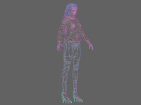 Stylized sweet woman V32800 3D Model