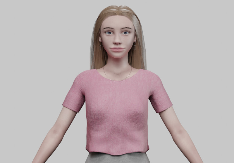 Sweet basic woman V27757 3D-Modell .c4d .max .obj .3ds .fbx .stl .blend 